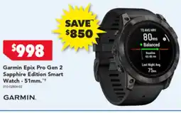 Harvey Norman Garmin Epix Pro Gen 2 Sapphire Edition Smart Watch - 51mm offer