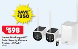 Harvey Norman Swann MaxRanger4Kâ„¢ Solar Security Camera System - 2-Pack offer