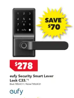 Harvey Norman eufy Security Smart Lever Lock C33 offer