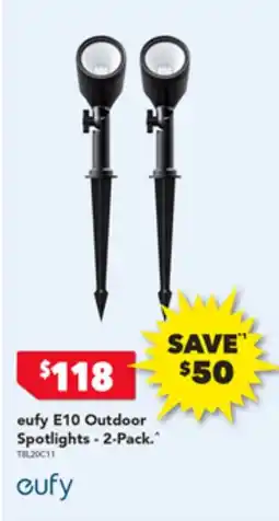 Harvey Norman eufy E10 Outdoor Spotlights - 2-Pack offer