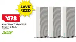 Harvey Norman Acer 'Wave' 7 Mesh Wi-Fi Router - 3-Pack offer