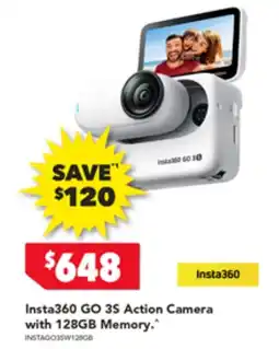 Harvey Norman Insta360 GO 3S Action Camera with 128GB Memory offer