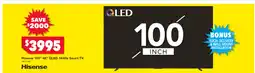 Harvey Norman Hisense 100" 4K' QLED 144Hz Smart TV offer