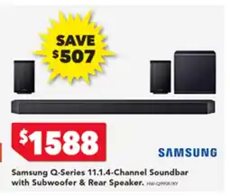 Harvey Norman Samsung Q-Series 11.1.4-Channel Soundbar with Subwoofer & Rear Speake offer
