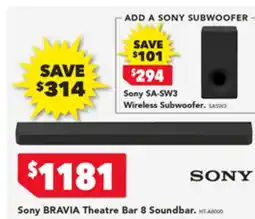 Harvey Norman Sony BRAVIA Theatre Bar 8 Soundbar offer
