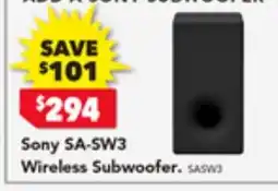 Harvey Norman Sony SA-SW3 Wireless Subwoofer offer