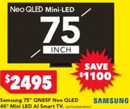 Harvey Norman Samsung 75" QN85F Neo QLED Mini LED Smart TV offer