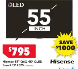 Harvey Norman Hisense 55" Q6Q 4K* QLED Smart TV 2025 offer