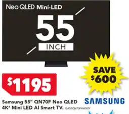 Harvey Norman Samsung 55" QN70F Neo QLED 4K' Mini LED Al Smart TV offer