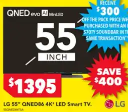 Harvey Norman LG 55" QNED86 4K* LED Smart TV offer