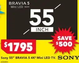 Harvey Norman Sony 55" BRAVIA 5 4K* Mini LED TV offer