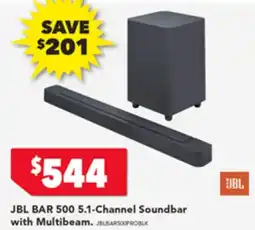 Harvey Norman JBL BAR 500 5.1-Channel Soundbar with Multibeam offer