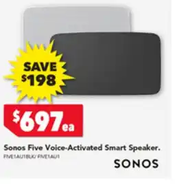 Harvey Norman Sonos Five Voice-Activated Smart Speaker offer