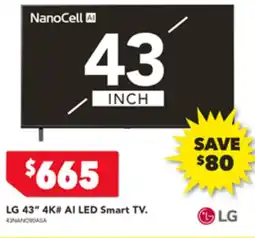 Harvey Norman LG 43" 4K# AI LED Smart TV offer