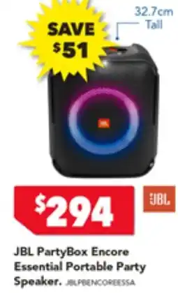 Harvey Norman JBL PartyBox Encore Essential Portable Party Speaker offer