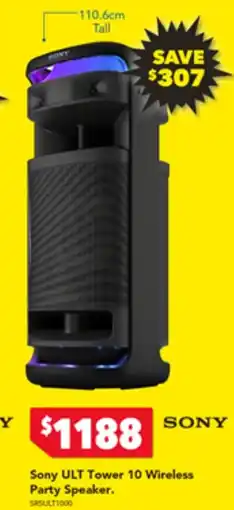 Harvey Norman Sony ULT Tower 10 Wireless Party Speaker offer