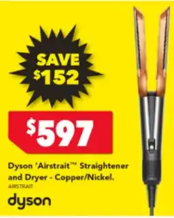 Harvey Norman Dyson 'Airstraitâ„¢ Straightener and Dryer - Copper/Nickel offer