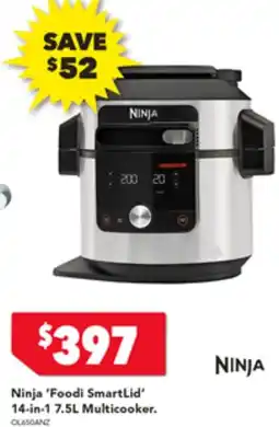 Harvey Norman Ninja 'Foodi SmartLid' 14-in-1 7.5L Multicooker offer
