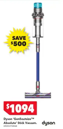 Harvey Norman Dyson Shark Absolute Stick Vacuum offer