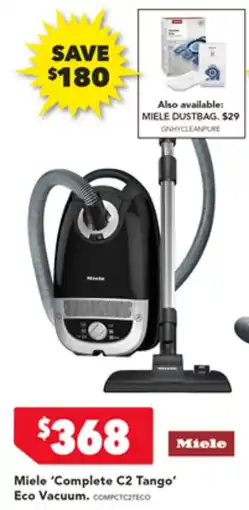 Harvey Norman Miele Complete C2 Tango Eco Vacuum offer