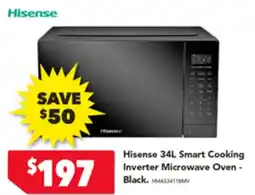 Harvey Norman Hisense 34L Smart Cooking Inverter Microwave Oven - Black. HMAS3411BMV offer