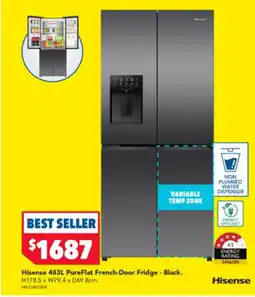 Harvey Norman Hisense 483L PureFlat French-Door Fridge - Black offer