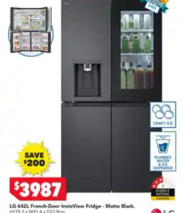 Harvey Norman LG 642L French-Door InstaView Fridge - Matte Black offer