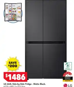 Harvey Norman LG 664L Side-by-Side Fridge - Matte Black offer