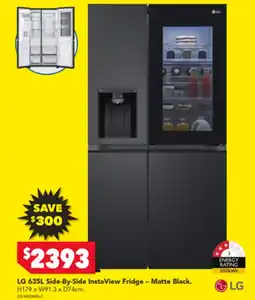 Harvey Norman LG 635L Side-By-Side InstaView Fridge - Matte Black offer