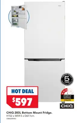 Harvey Norman CHIQ 283L Bottom Mount Fridge offer