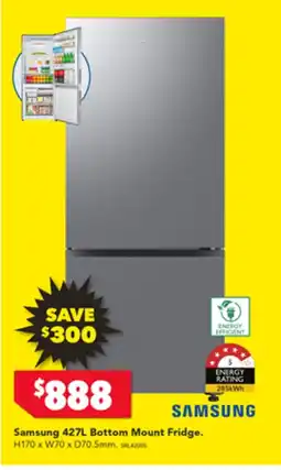 Harvey Norman Samsung 427L Bottom Mount Fridge offer