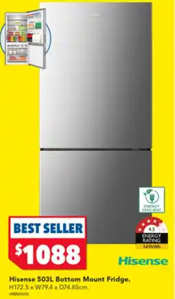 Harvey Norman Hisense 503L Bottom Mount Fridge offer