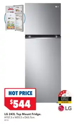 Harvey Norman LG 243L Top Mount Fridge offer