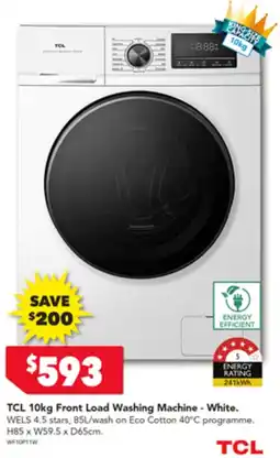 Harvey Norman TCL 10kg Front Load Washing Machine - White offer