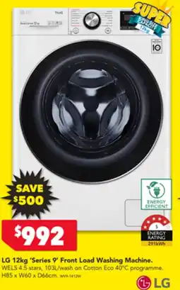 Harvey Norman LG 12kg 'Series 9' Front Load Washing Machine. offer