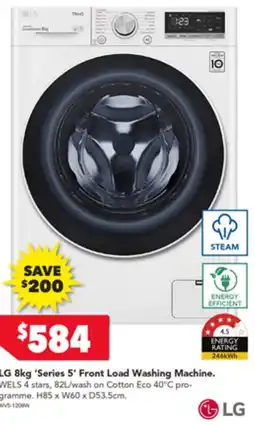 Harvey Norman LG 8kg 'Series 5' Front Load Washing Machine offer