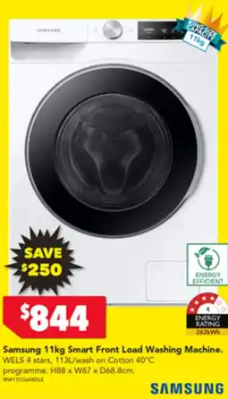Harvey Norman Samsung 11kg Smart Front Load Washing Machine. offer