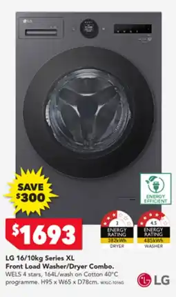 Harvey Norman LG 16/10kg Series XL Front Load Washer/Dryer Combo offer