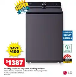 Harvey Norman LG 16kg 'Series 10' Top Load Washing Machine. offer