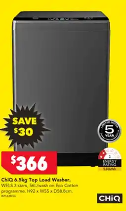 Harvey Norman ChiQ 6.5kg Top Load Washer. offer