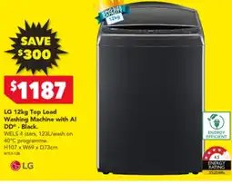 Harvey Norman LG 12kg Top Load Washing Machine with Al DD® - Black. offer