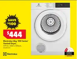 Harvey Norman Electrolux 6kg '300 Series' Vented Dryer offer