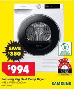 Harvey Norman Samsung 9kg Heat Pump Dryer. offer