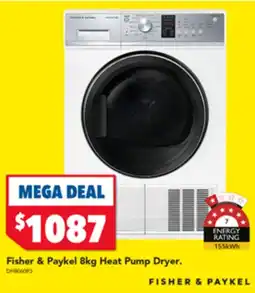 Harvey Norman Fisher & Paykel 8kg Heat Pump Dryer offer