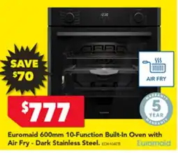 Harvey Norman Euromaid 600mm 10-Function Built-In Oven with Air Fry - Dark Stainless Steel offer