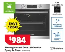 Harvey Norman Westinghouse 600mm 10-Function Pyrolytic Oven offer