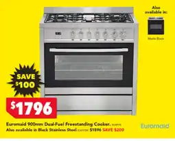 Harvey Norman Euromaid 900mm Dual-Fuel Freestanding Cooker offer