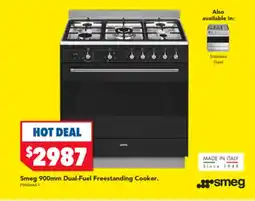 Harvey Norman Smeg 900mm Dual-Fuel Freestanding Cooker offer