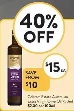 Foodworks Cobram Estate Australian Extra Virgin Olive Oil offer