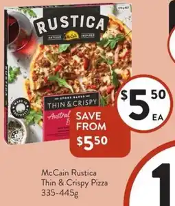 Foodworks McCain Rustica Thin & Crispy Pizza offer